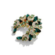 Retro Meniscus Green Rhinestone Brooch