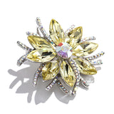 Godestar Vintage Women's Crystal Elegant Flower Brooch  Wedding Broach Pin