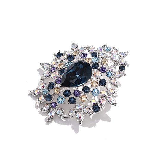 Godestar Elegant Blue Crystal Galaxy Brooch