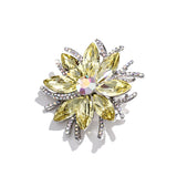 Godestar Vintage Women's Crystal Elegant Flower Brooch  Wedding Broach Pin