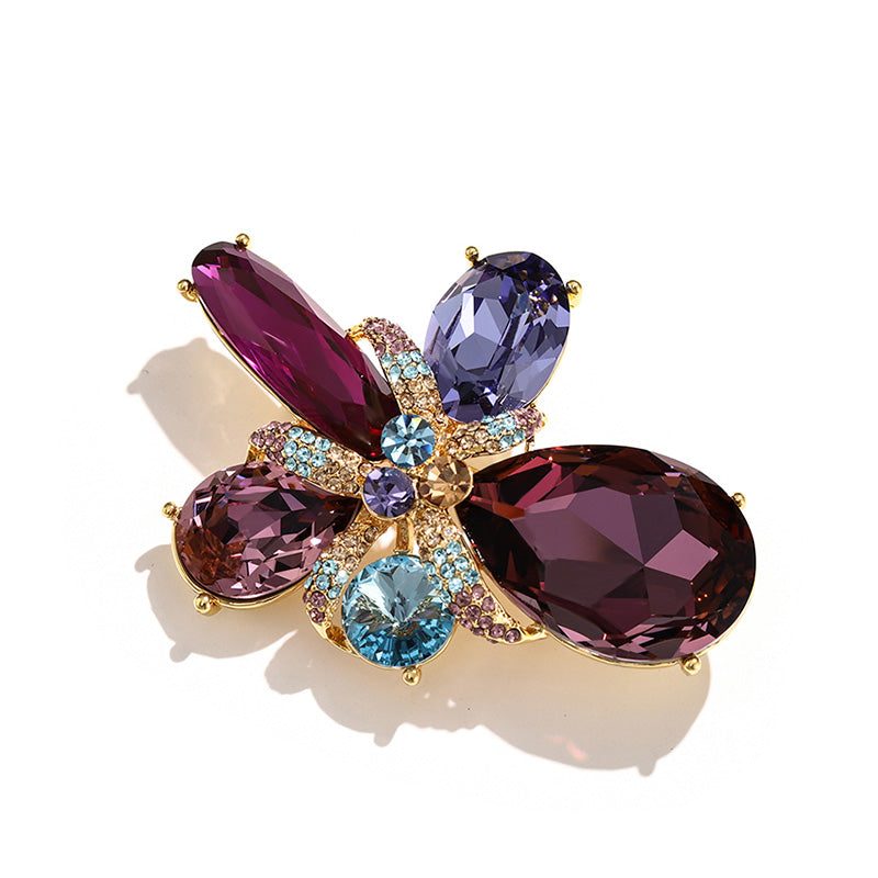 Godestar Purple Geometric Cubic Zirconia Women's Brooch