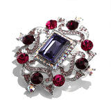 Vintage Deep Purple/Amethyst Crystal Brooch