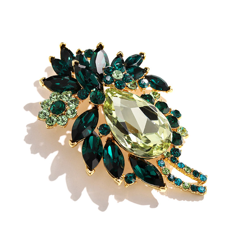 Godestar Teardrop Green Cubic Zirconia Elegant Brooch