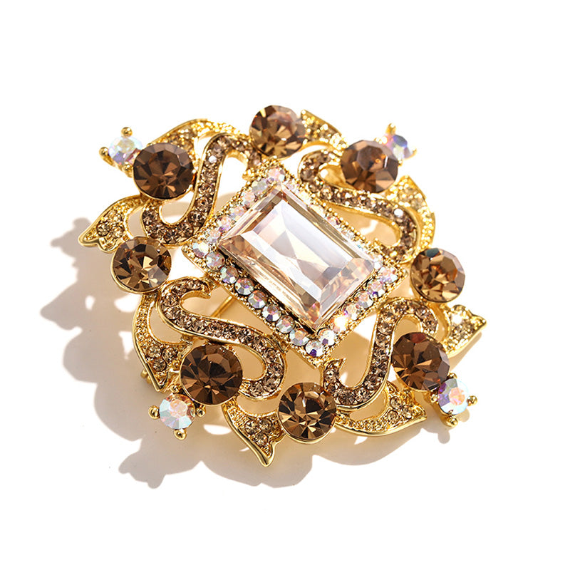 Godestar Champagne Cubic Zirconia Vintage Brooch