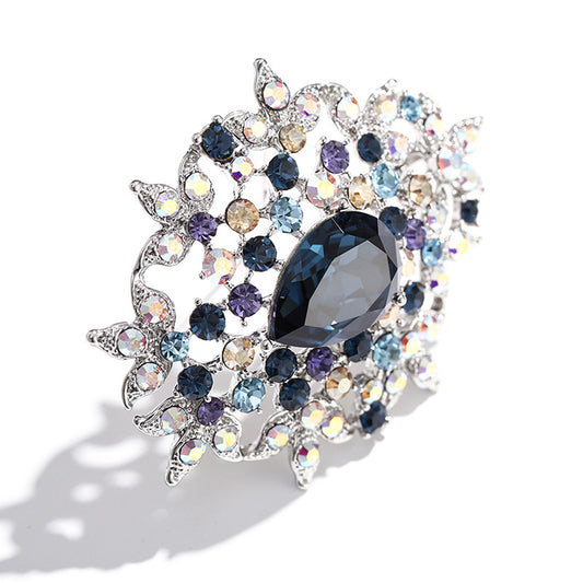 Godestar Elegant Blue Crystal Galaxy Brooch