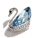 Godestar Blue Cubic Zirconia Women's Swan Brooch Jewelry