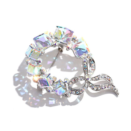 Godestar Colorful Cubic Diamond Wreath Brooch