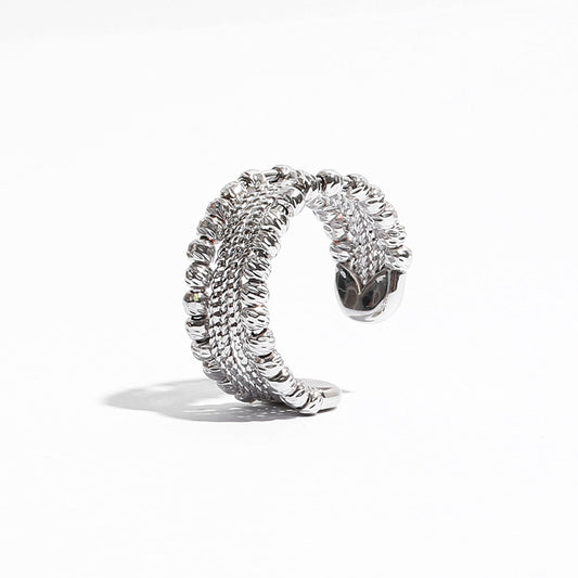 Godestar All-Matching Chain Silver Bead Design Open Ring