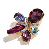 Godestar Purple Geometric Cubic Zirconia Women's Brooch