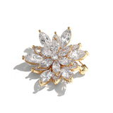 Cubic Zirconia Flower Design Brooch