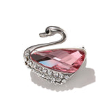 Godestar Pink Cubic Zirconia Women's Swan Brooch