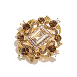 Godestar Champagne Cubic Zirconia Vintage Brooch