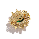 Godestar Green Oval Cubic Zirconia Brooch Jewelry
