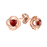 Godestar S925 Sterling Silver Earrings Female Natural Garnet Clover