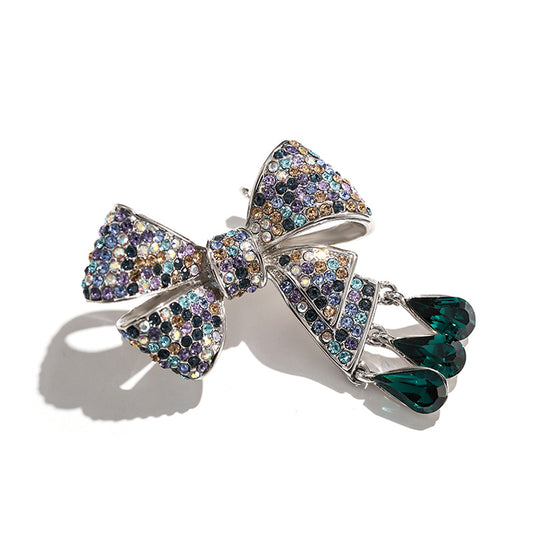 Godestar Green Cubic Zirconia Bow Brooch