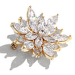 Cubic Zirconia Flower Design Brooch