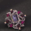 Vintage Deep Purple/Amethyst Crystal Brooch